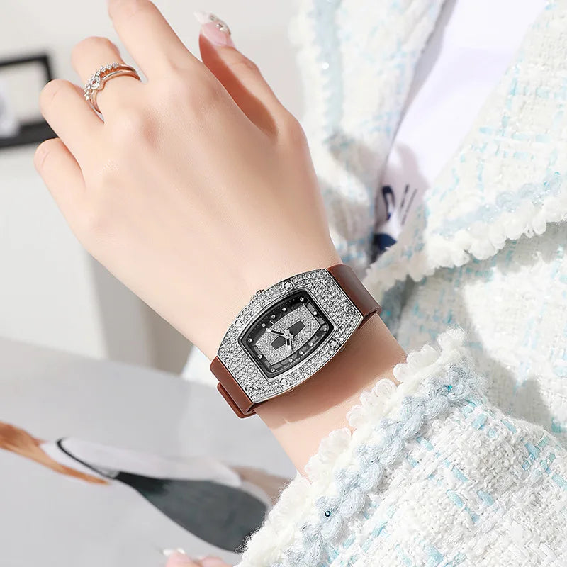 New Fashion Women Crystal Tonneau Watches For Woman Silicone Jelly Quartz Watch Students Gifts Reloj Mujer Ladies Wrist Watches
