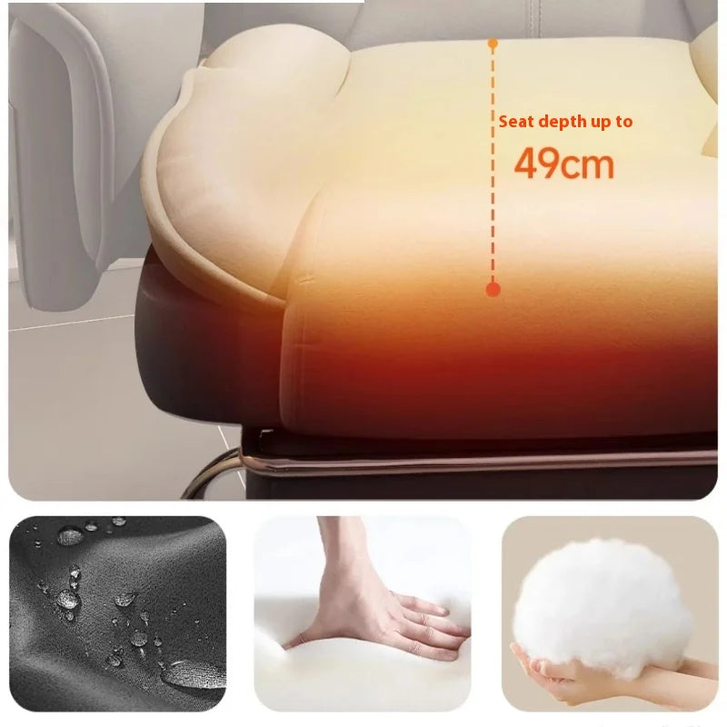 Office Chair Ergonomic Big Tall Computer Desk Chair with Retractable Adjustable Headrest Leather Chair with Flip up Armrests