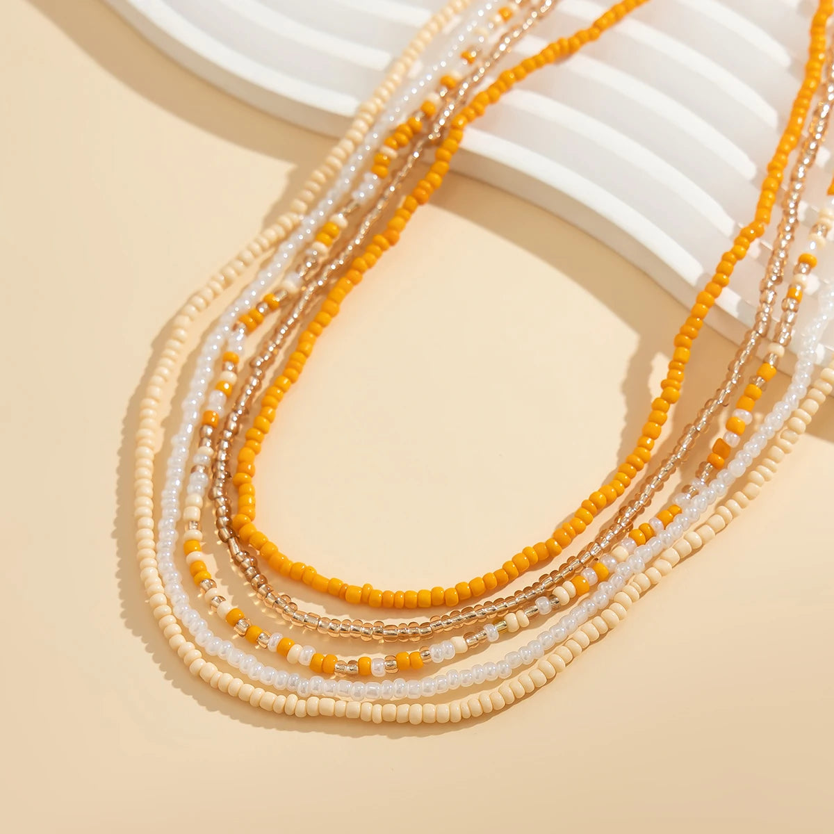 5Pcs/Set Bohemian Coloful Rice Bead Waist Chain for Women Sexy Bikini Multilayer Thin Belt Belly Chain Summer Beach Body Jewelry - Kimlud