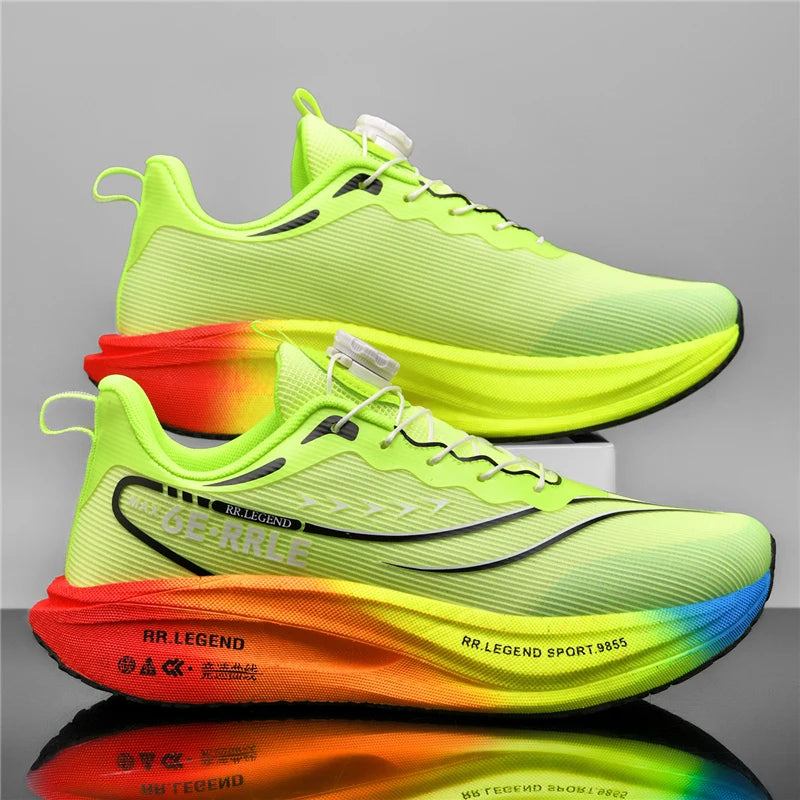Professional Sports Running Shoes For Men Marathon Air Cushion Carbon Plate Double-layer Mesh Women Athletic Racing Sneakers - Kimlud
