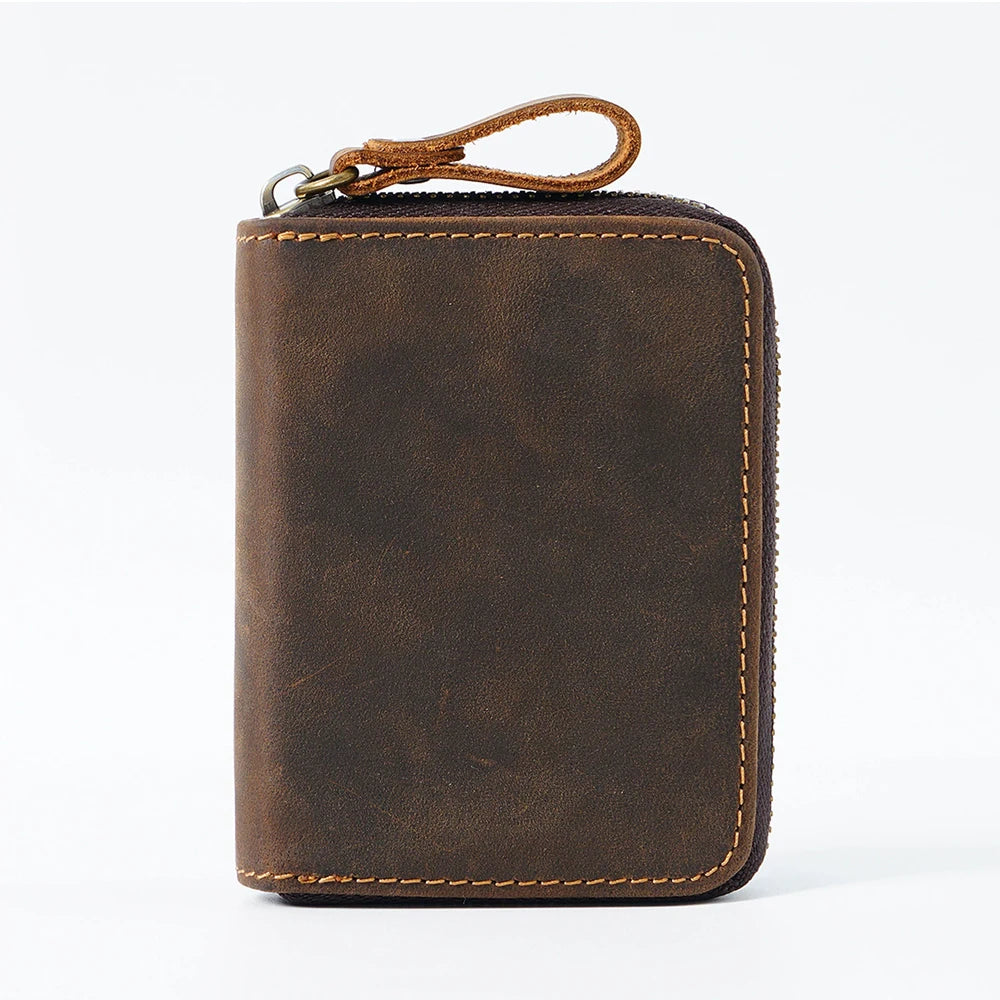 Large Capacity Card Holder with Multiple Slots Genuine Leather Vintage Coin Purse Accordion Wallet Multi-Card Organizer...