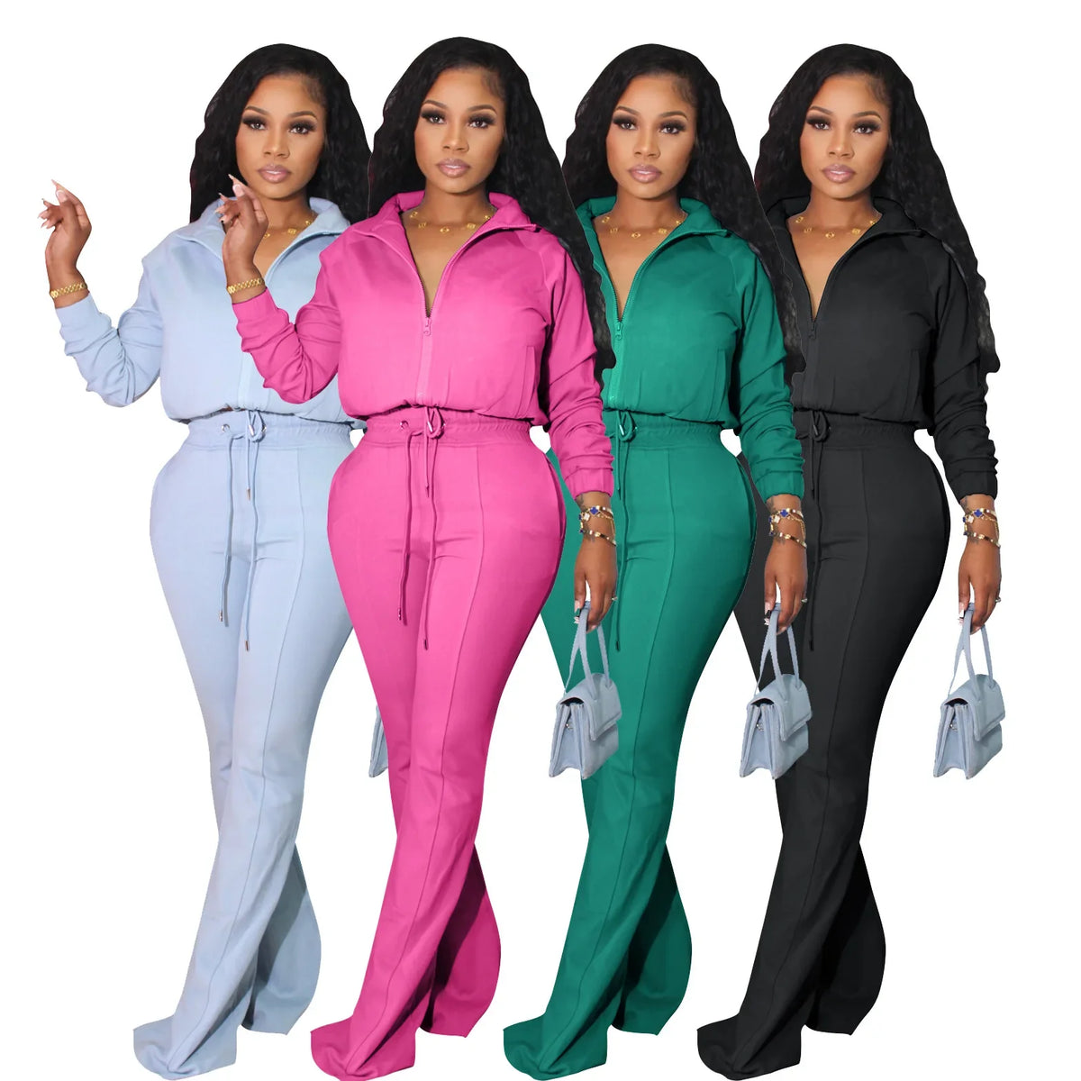 Trendy Women 2 Piece Tracksuit Autumn Winter Sport Jogger Outfits Fashion Solid Sweatsuit 2024 Female Two Piece Pants...