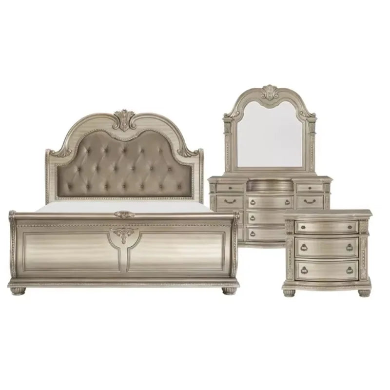 Luxury Classic Custom Size Bedroom Hotel Furniture Dubai Queen King Size Beds Set Qatar - Kimlud