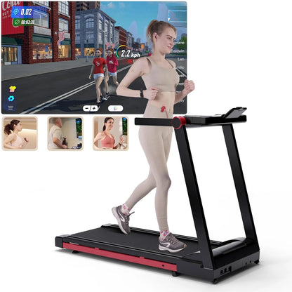3.5HP Foldable Treadmill 350lbs Adjustable 6% Incline Walkingpad for Home/Office LCD APP Data Treadmills 10MPH Exercise Machine - Kimlud
