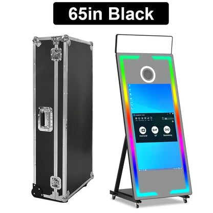 DSLR Magic Mirror Portable Photo Booth with Flight Case Touch Screen Built-in Mini PC,For Wedding Party Activity free fill light - Kimlud