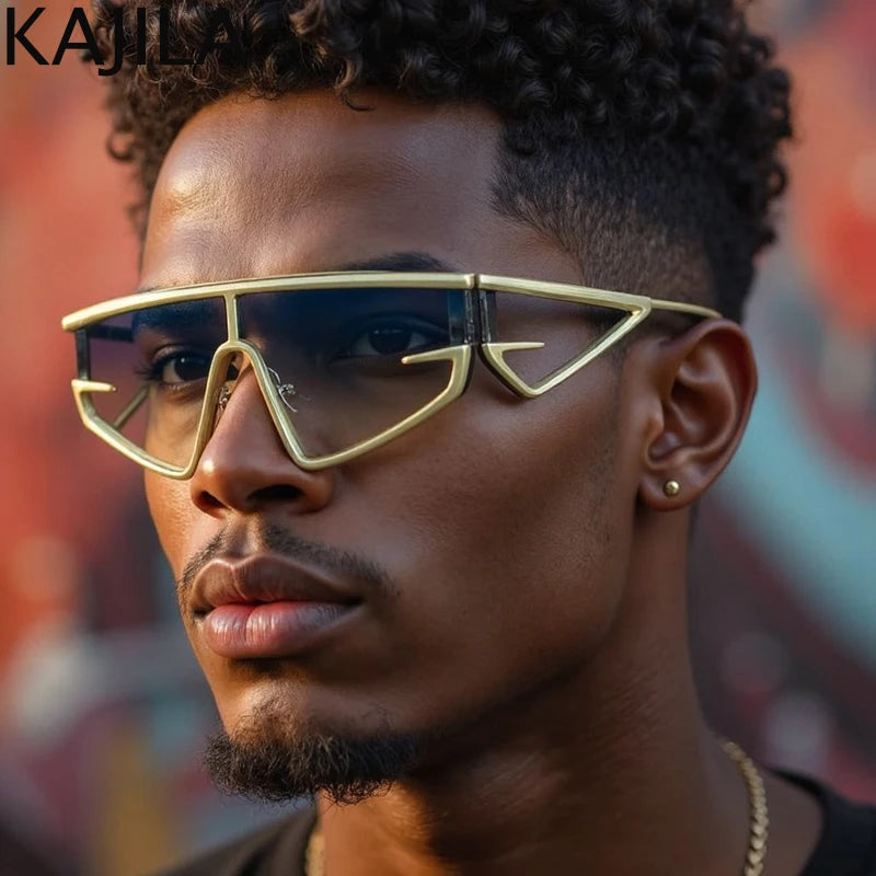 Y2K Punk Square Shield Sunglasses Men 2025 Luxury Brand Vintage Irregular Steampunk Windproof Sun Glasses for Women Shades UV400