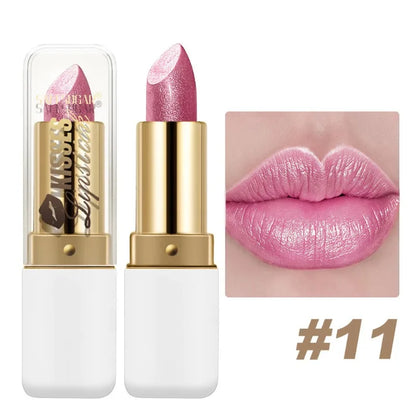 Pearlescent Purple Glitter Velvet Lipstick Waterproof Lasting Fine Shimmer Nourishing Diamond Lipstick Women Makeup...