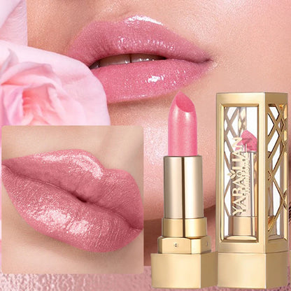 12 Color Gold Tube Lipstick Matte Metallic Glitter Lipstick Waterproof Non-Fade Shimmery Pearl Sparkling Red Lip Gloss Makeup