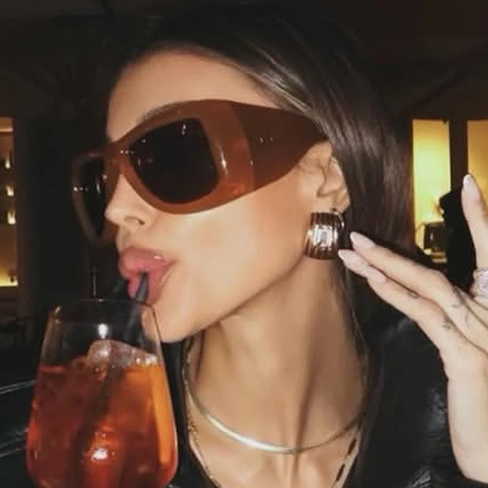 Y2K new fashion oversized square Y2K sunglasses for women luxury brand black punk sun glasses men cool hip hop shades outdoor - Kimlud