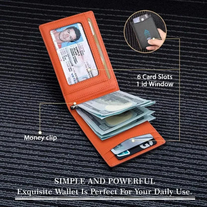 Metal Money Clip Wallet RFID Blocking Slim Card Holder Money Bag Credit Cardholder Carbon Fiber Bifold Smart Wallet for Men