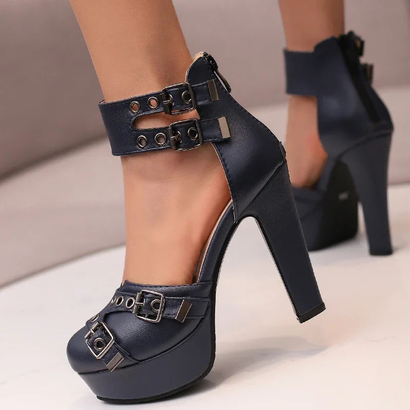 Red Platform High Heels Women's Sandals Summer Shoes 2025 Strap Black White Pumps Wedding Dance Party Shoes Large Size 50