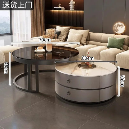 Glam Nordic Coffee Tables Round Simple Luxury Metal Coffee Tables Design Modern Muebles Para El Hogar Living Room...