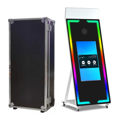 with RGB Touch Screen DSLR Photobooth Portable 32 inch 65 inch Mirror magic Selfie Photo Booth Machine For Wedding Party...