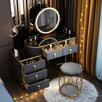Modern Luxury Vanity Table Storage European Big Study Corner Women Organizer Dressing Table Girl Penteadeira Chinese Furniture
