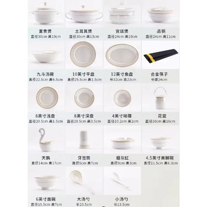 Christmas CeramicTableware 60Piece Set Equipped With Turkey Pot Fashion Xiaozi Series Ten Dining Simple Bone China...