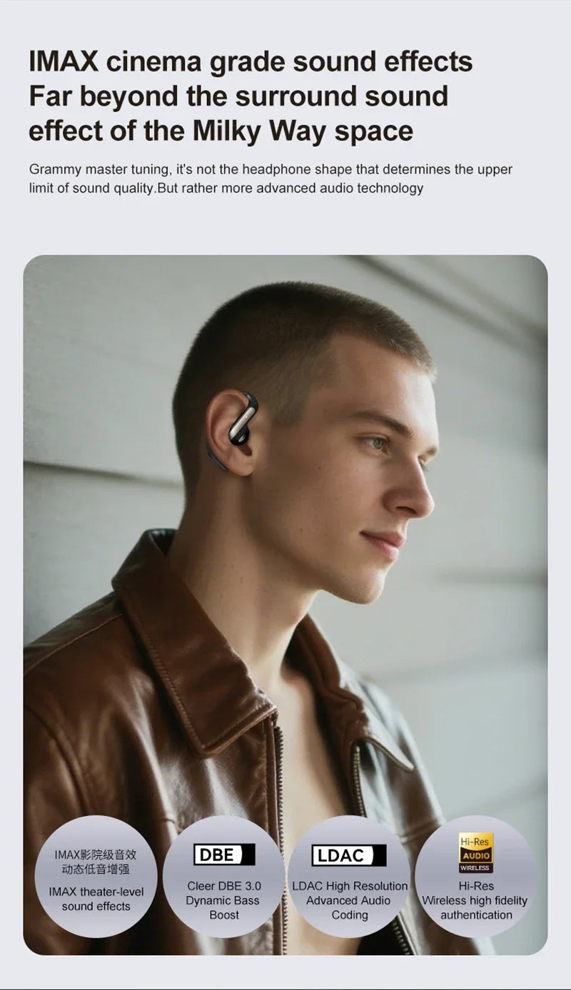 Smart AI Translation Headset True Wireless Sports Long-lasting Bluetooth Headset Stereo Sound Semi-in-ear Air Conduction...
