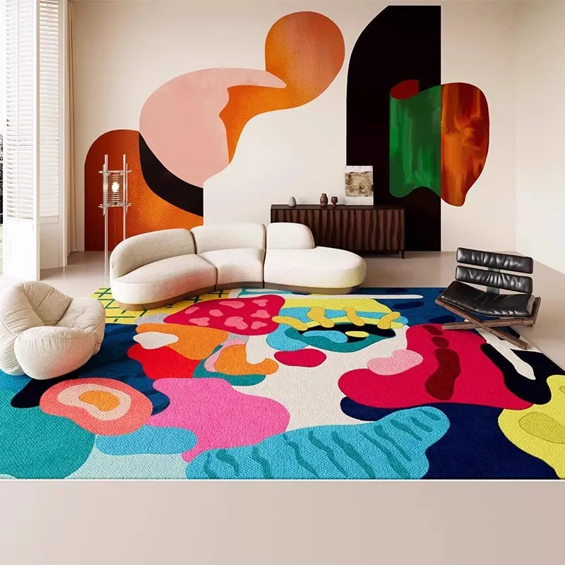Special-shaped Living Room Carpet Dopamine Art Bedroom Rug Large Area Fashion Home Decoration Coffee Table Sofa Floor Mats Tapis - Kimlud