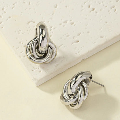 Unique Geometric Irregular Striped Large Ear Buckle Earrings for Women Creative Metal Gold Color Fan Shaped Earring...