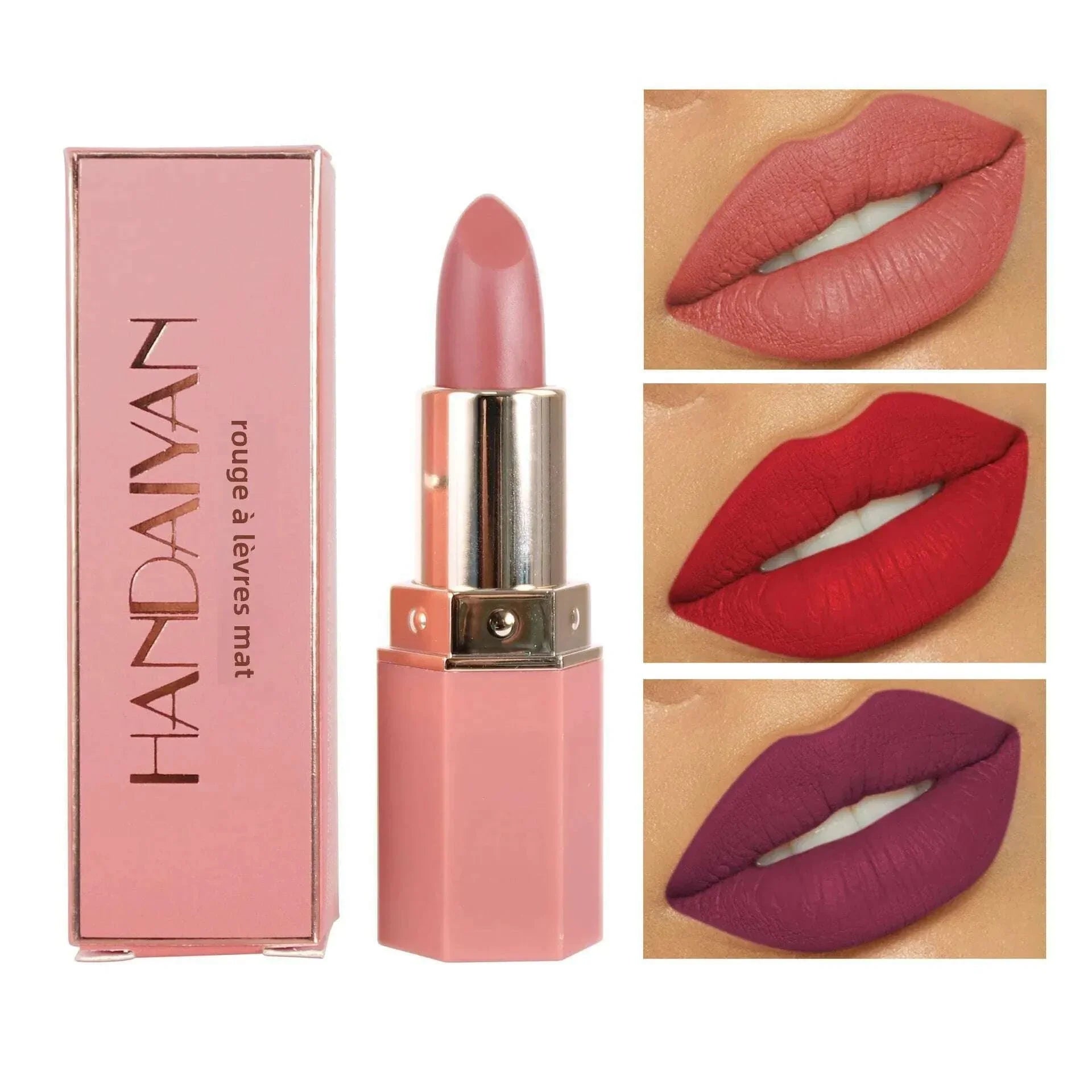 HANDAIYAN Moisturizing Long-Lasting Matte Lipstick 6-Color Non-Stick Cup Show Temperament Sexy Nude Makeup Lipsticks Cosmetics