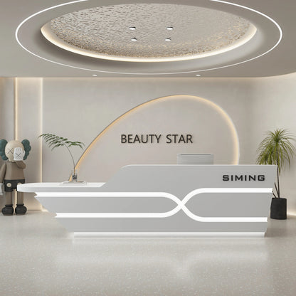 Organizers Company Reception Desks Luxury White Led Lights Reception Desks Welcome Minimalist Comptoire Accueil Trendy Furniture