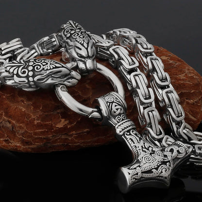 Vintage Faucet Men's Necklace Fashion Never Fade Stainless Steel Thor's Hammer Pendant Accessories Jewelry Gifts Wholesale