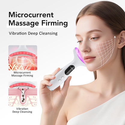 EMS Micro-current Neck & Face Beauty Device IPL Skin Rejuvenation Double Chin Reducer Facial Lifter Skin Tightening Massager