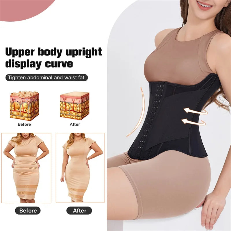 MiiOW U-shaped Waist Trainer Corset Women Buttoned Shapers Breast Lifted Waist Trainer Steel Bone Slimming Women's Shapewear - Kimlud