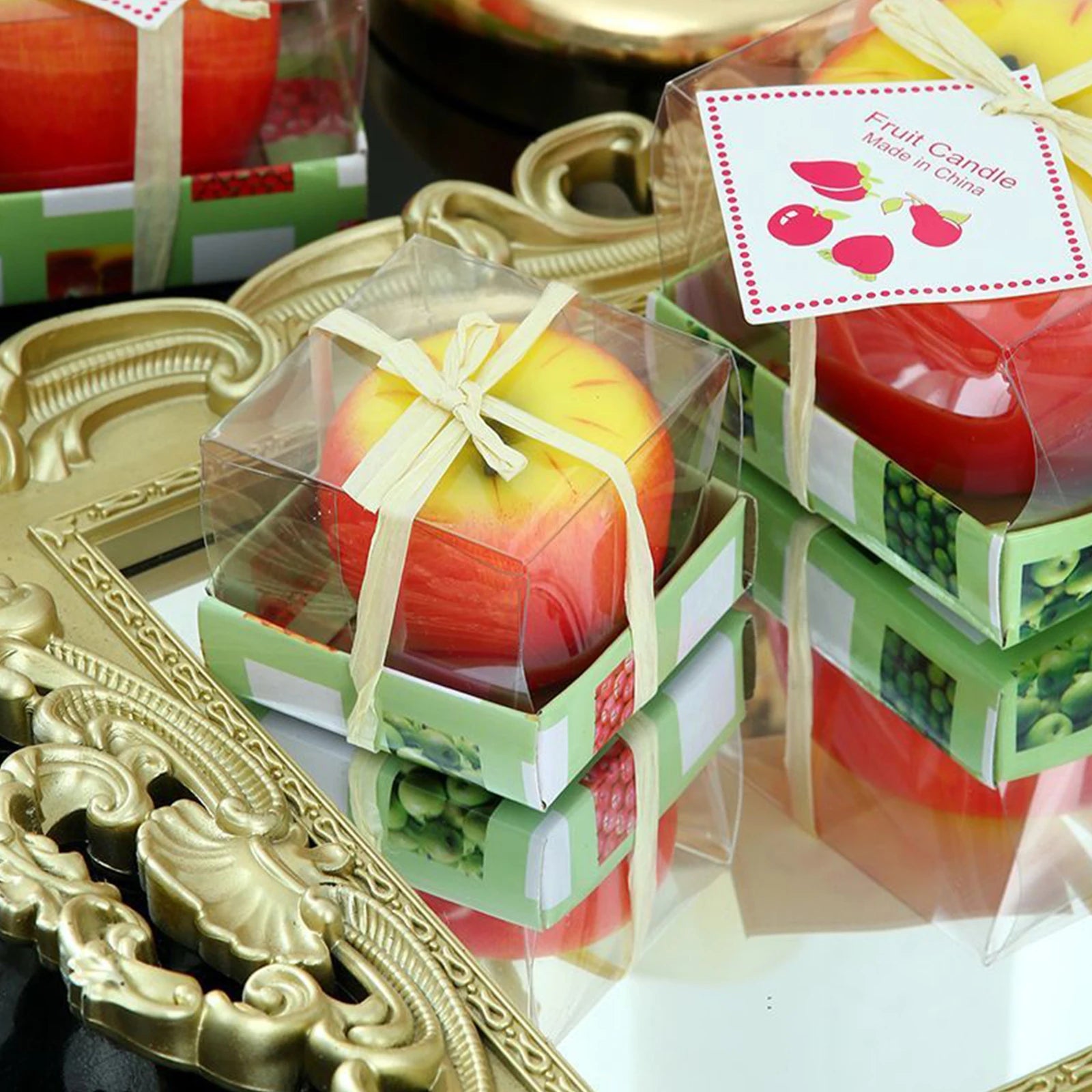 Apple Candle Christmas Artificial Creative 3D Apple Shaped Candle Gifts for Wax Gifts for Christmas Party Home Table Decor