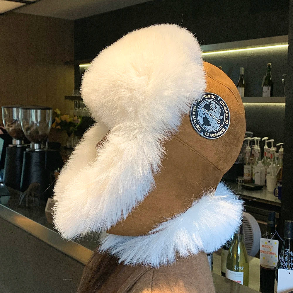 2025 Mens Women Unisex Warm Trapper Aviator Trooper Earflap Winter Flaps Ski Hat New Bomber Hats Russian Ski Hat Faux Fur Hats