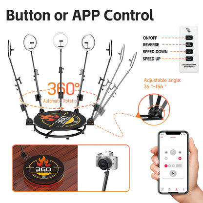 CHACKTOK 360 Photo Booth Machine for Parties 360 Spin Camera Booth with Extra Logo Customization Software APP Remote...