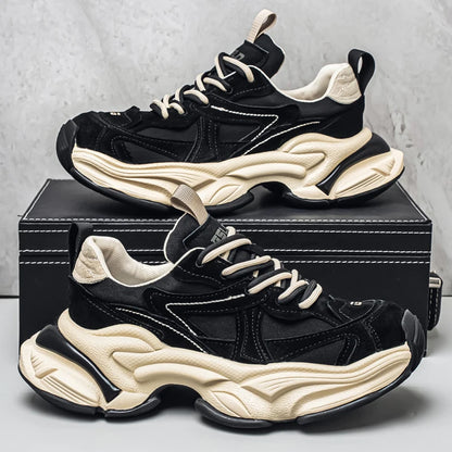 Lacing up Men's and Women's Couple Sport Shoes 2025 Thick Sole Luxury Design Casual Retro Dirty Casual Sneakers Breathable Upper - Kimlud