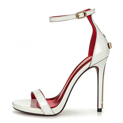 Elegant Sexy Patent Leather High Heeled Sandals Luxury Designer Fine Heel Fashion Women Zapatos