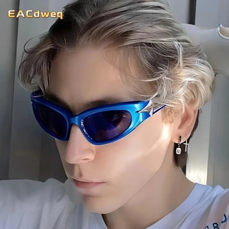 Y2k Fashion Punk Sports Sunglasses for Men Women Luxury Brand Designer Sun Glasses Men's Vintage Shades UV400 Goggle...