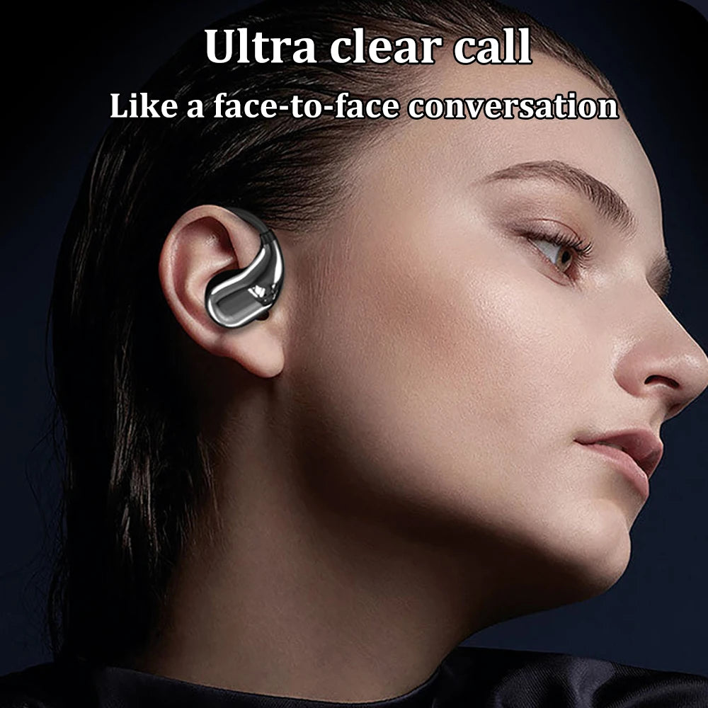 Bluetooth 5.4 Ear Hook Headphones TWS Wireless Earphones HiFi Stereo Waterproof Headsets LED Display Long Standby Touch Earbuds - Kimlud