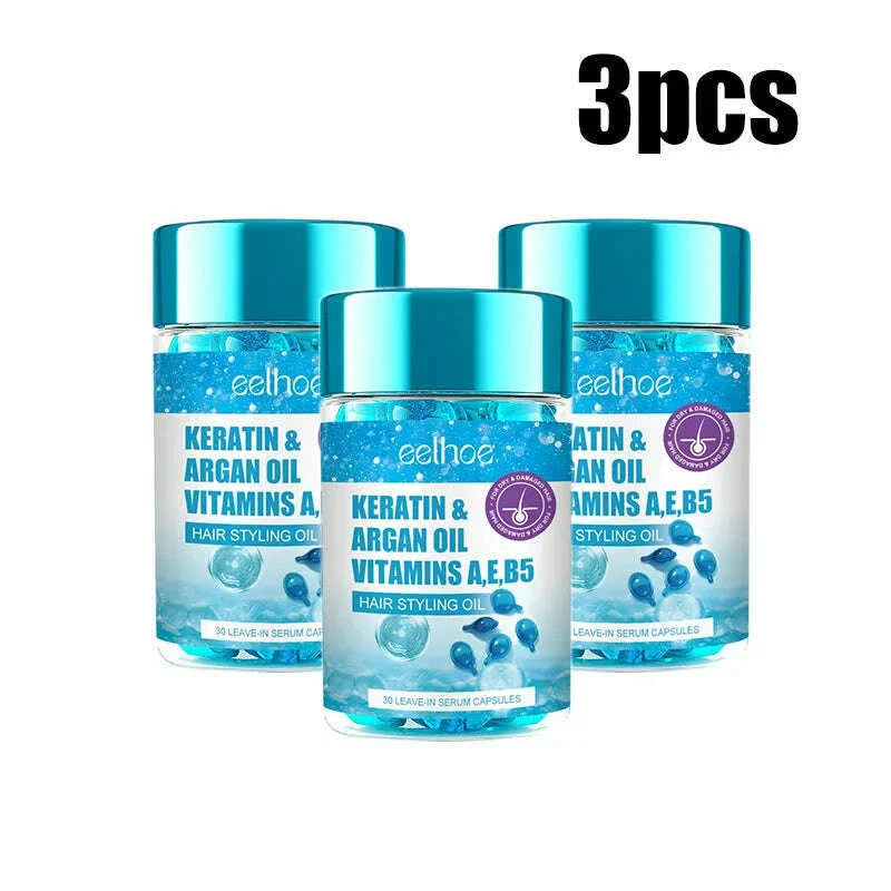 Magic Hair Vitamin Capsule Keratin Oil Fast Restore Hair Soft Smooth Shiny Deep Moisturizer Frizzy Dry Scalp Hair Care Products