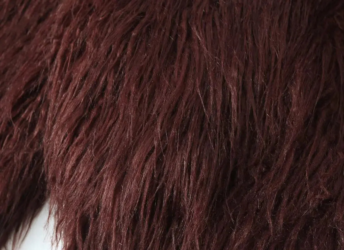 Women Short Faux Fur Jackets Streetwear Winter Casual Single Breasted Long Sleeves Artificial Fur Effect Knitted Jacket