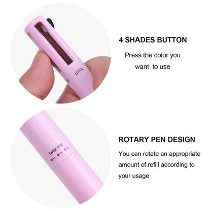 Multifunctional Makeup Pen 4 In 1 Eyebrow Eyeliner Pencil Lasting Drawing Lip Line Waterproof Sweatproof Highlighter Makeup Tool