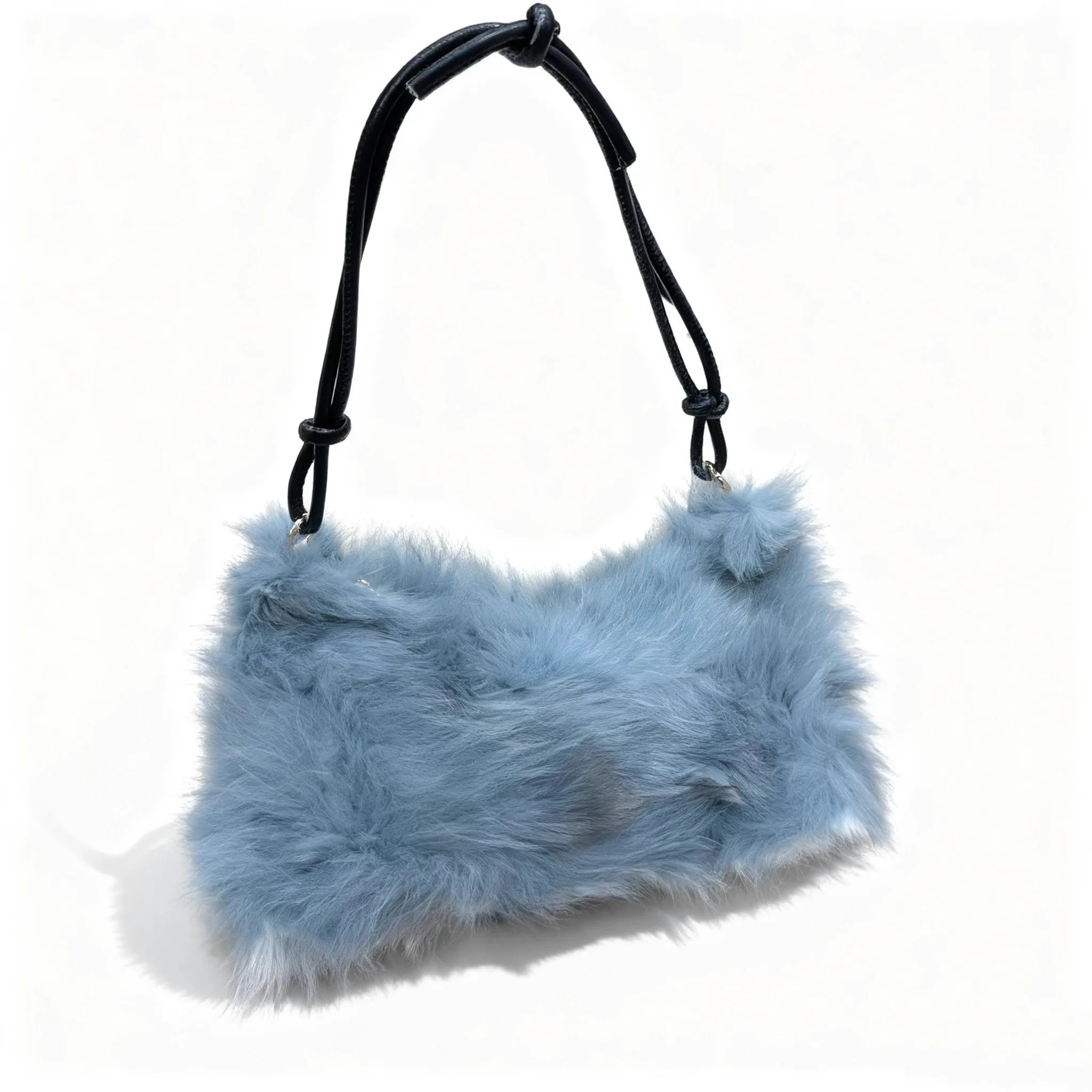 Winter Fox Fur Bag Women's  Bag Fashion  Handbag Ladies Bags Purses Women Shoulder Bag Real Silver Fox Fur Messenger Bags