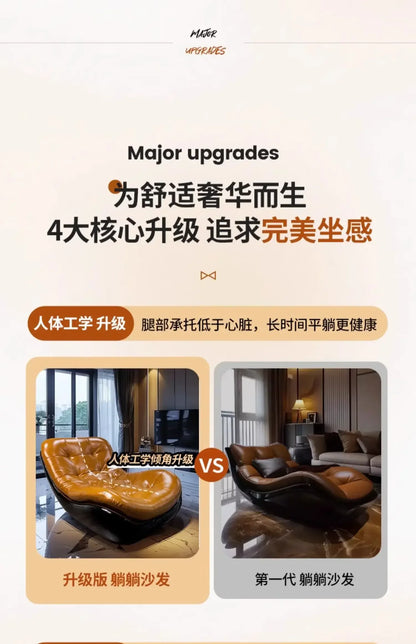 C Medieval reclining sofa chair study balcony villa leisure single retro lazy sofa