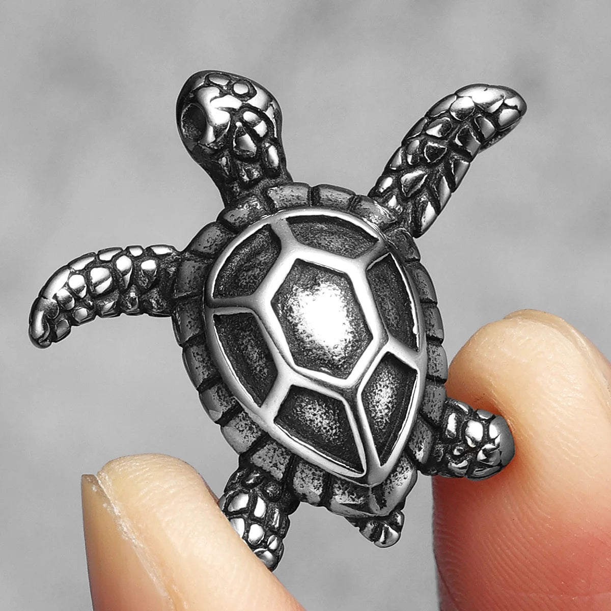 Vintage Tortoise Men Necklaces with Pendant Stainless Steel Punk Jewelry for Women Male Gift Daily Wear Hip Hop Accessories