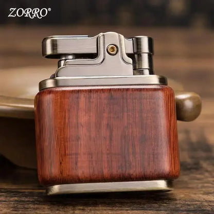 ZORRO Retro Kerosene Lighter Oil Gasoline Wood Metal Lighter Grinding Wheel Brass Core Cigarette Lighter Gadget...