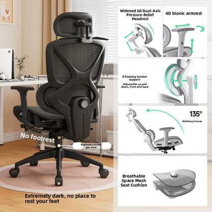 Ergonomic Office Chair with Adjustable Lumbar Support Breathable Reclining Desk Chair for Home Long Sitting Sturdy &...