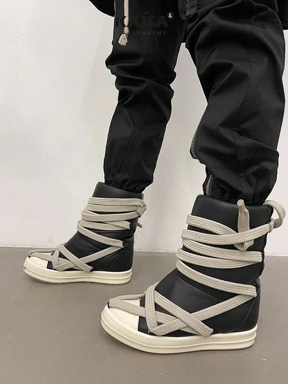 Size 35-46 High Quality Sneakers Platform Corss Tied Men's Casual Boot Shoes Women Sneakers Designed Causal Flats Ankle Botas