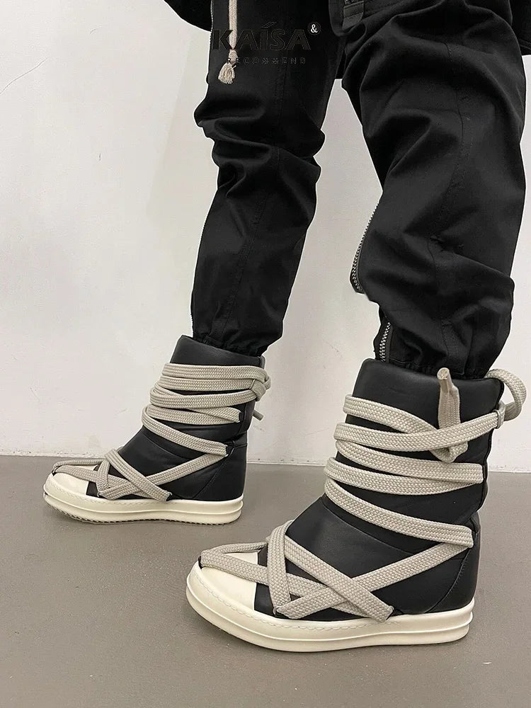 Size 35-46 High Quality Sneakers Platform Corss Tied Men's Casual Boot Shoes Women Sneakers Designed Causal Flats Ankle Botas