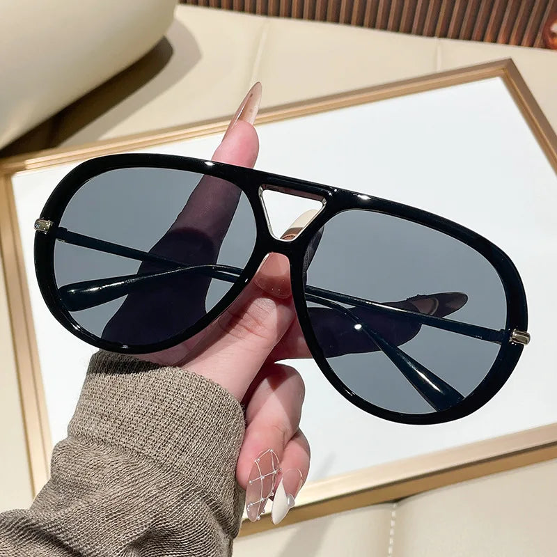 Oversized Pilot Sunglasses 2025 New Vintage Double Bridge Sun Glasses Women Trendy Luxury Brand Design Outdoor Shades |...