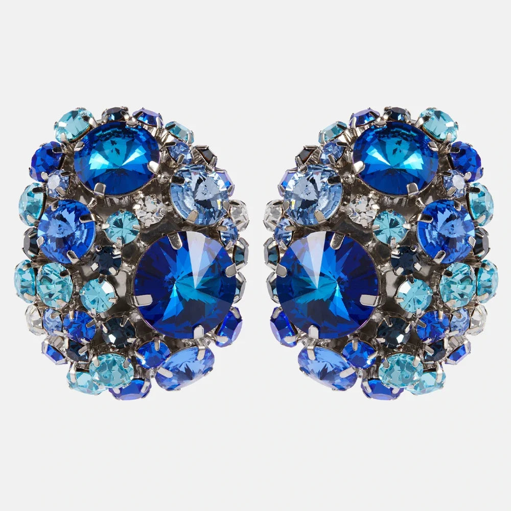 Round Crystal Ear Clip Earrings No Piercing Jewelry Free Shipping Christmas Gift Colorful Rhinestone Clip Earrings for...
