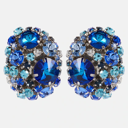 Round Crystal Ear Clip Earrings No Piercing Jewelry Free Shipping Christmas Gift Colorful Rhinestone Clip Earrings for...