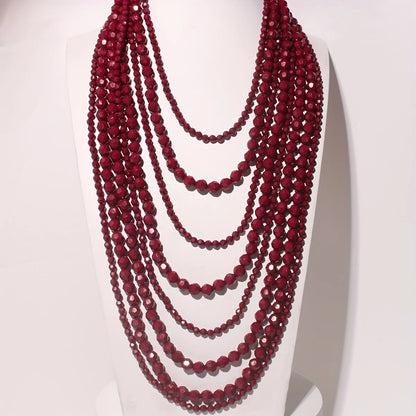 Multi-Layer Bohemian Style Black Beaded Necklace for Women Fashionable Personality Cross-Border Jewelry Accessory |...