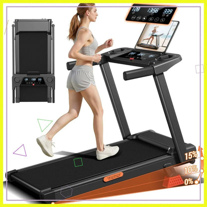3-in-1 Foldable Treadmill with 16% Incline, 300 Lbs Capacity, Quiet Motor for Home Office - Kimlud