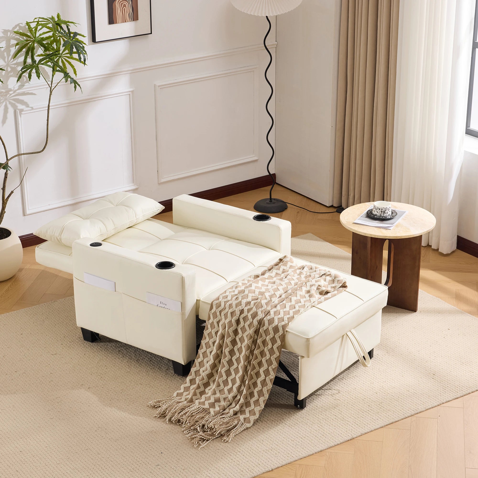 HOUSE SPOLE with Cup Holder & USB,Relax armchair Loung armchair with USB & Pillow - Kimlud